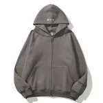 Full Zip Up Grey Essentials Hoodie
